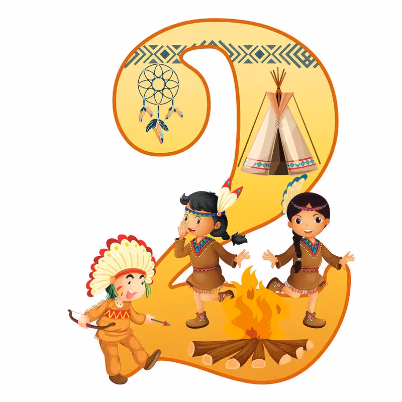 استند رومیزی تولد مدل عدد 2 طرح سرخپوست کد 1185