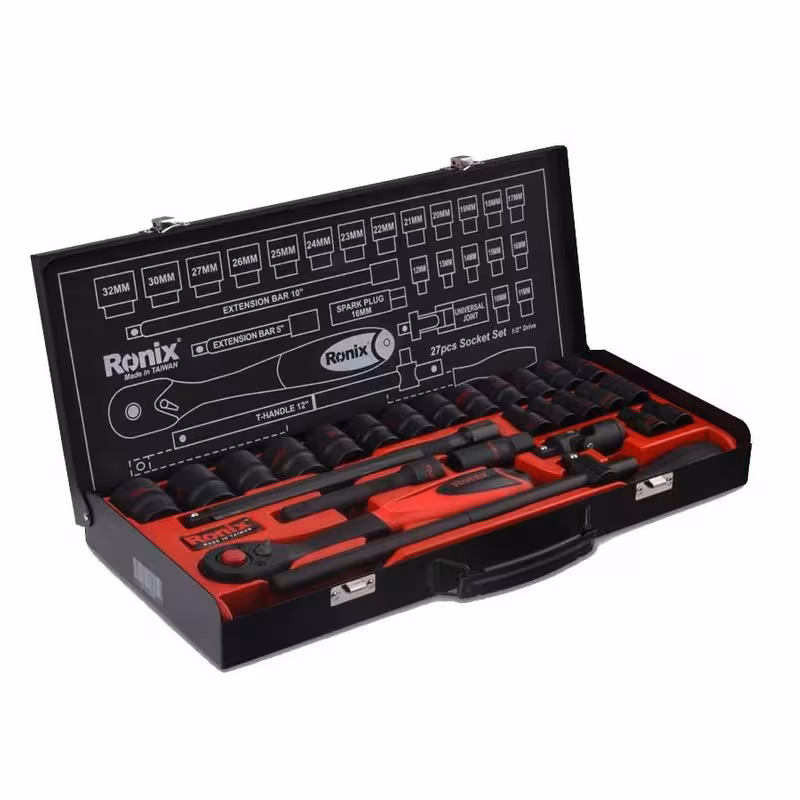 مجموعه 27 عددی آچار بکس و سری بکس رونیکس کد RH-2627