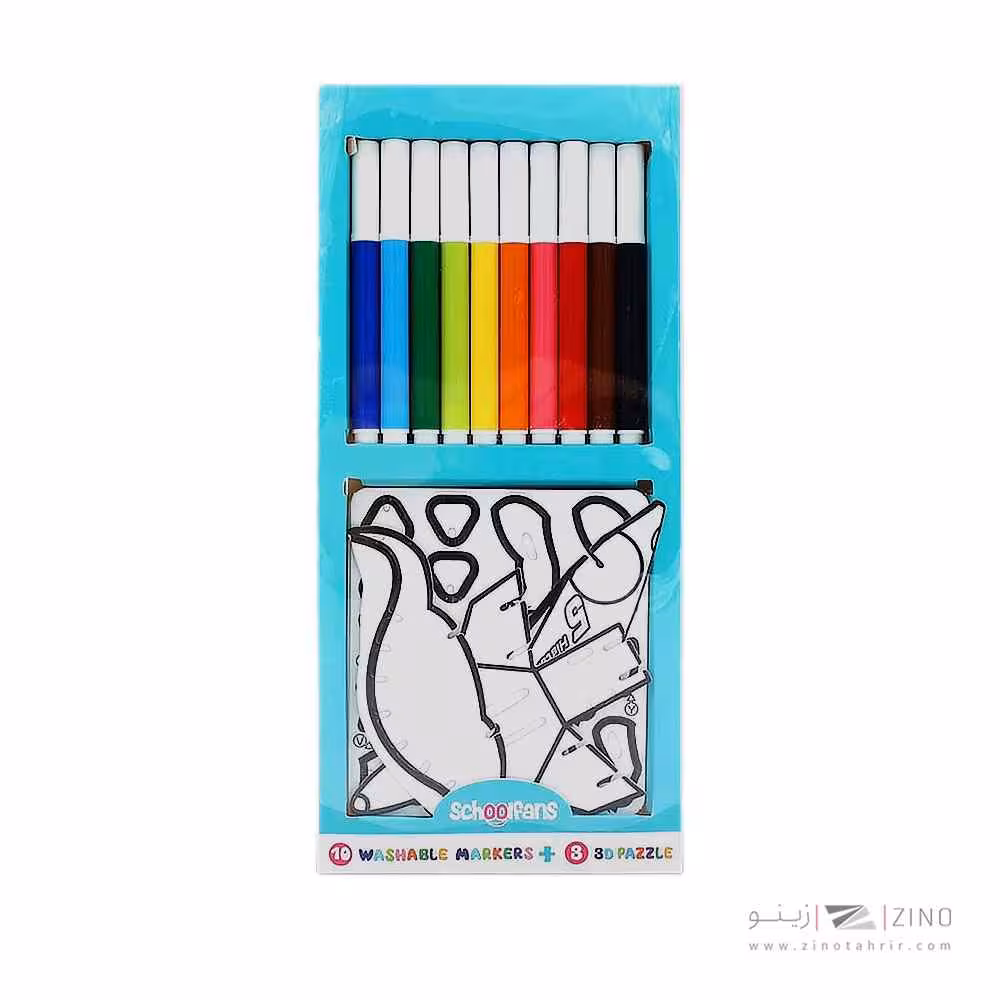 ماژیک نقاشی 10رنگ سه بعدی اسکول فنز کدFA92478