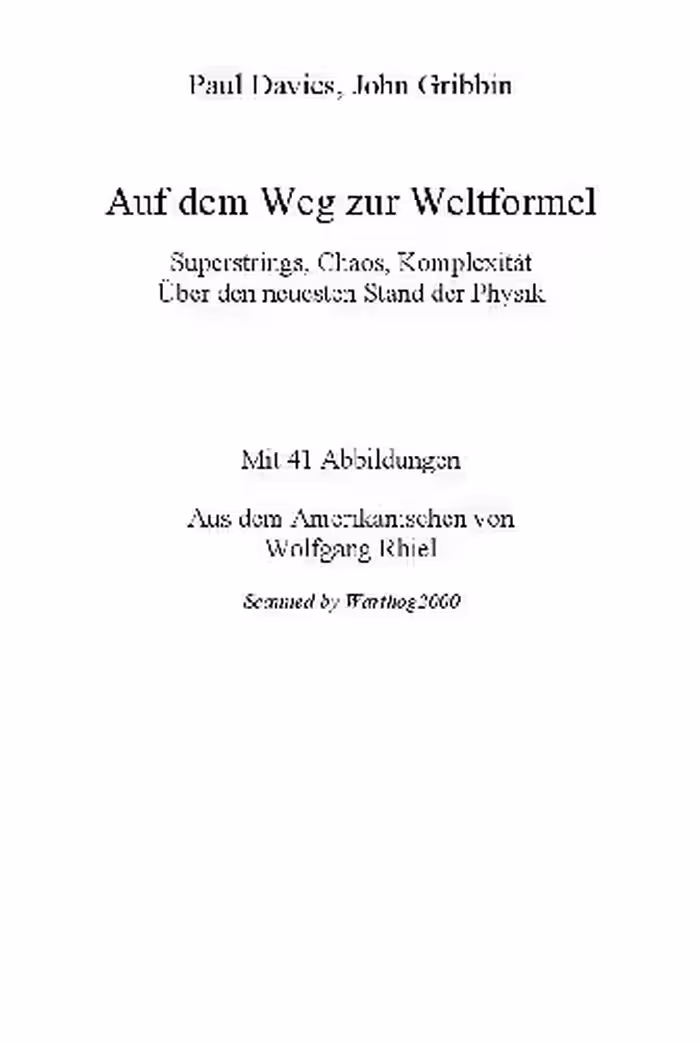 خرید و دانلود نسخه کامل کتاب Auf dem Web zur Weltformel: superstrings, Chaos, Komplexitaet. Ueber den neuesten Stand der Physik
