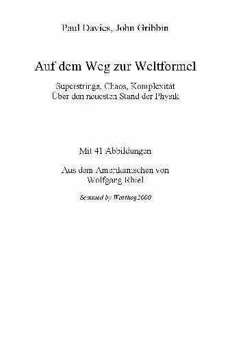 خرید و دانلود نسخه کامل کتاب Auf dem Web zur Weltformel: superstrings, Chaos, Komplexitaet. Ueber den neuesten Stand der Physik