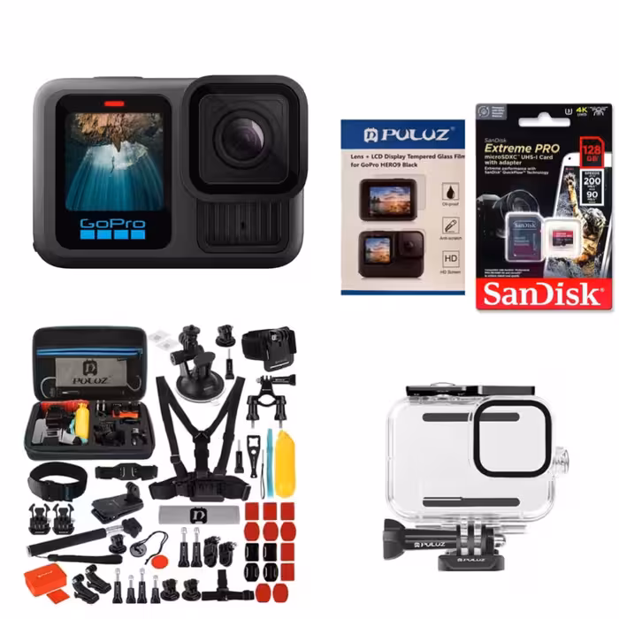 دوربین فیلم برداری ورزشی گوپرو مدل دوربین فیلمبرداری ورزشی مدل گوپرو  HERO 13 به همرا ه لوازم جانبی