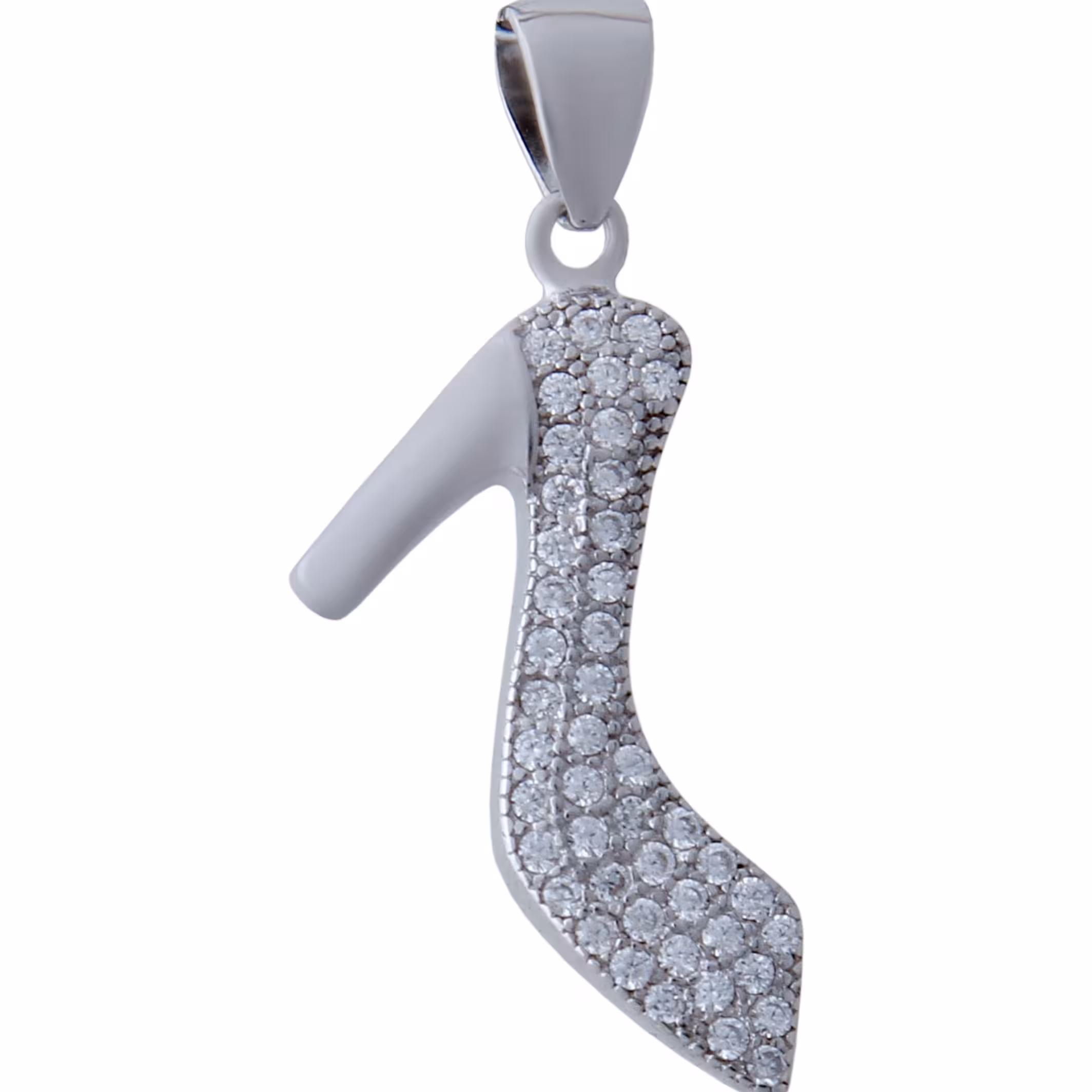 آویز گردنبند نقره زنانه مدل بازرگانی میلادی فانتزی کفش فول نگین برلیان کدPKR121