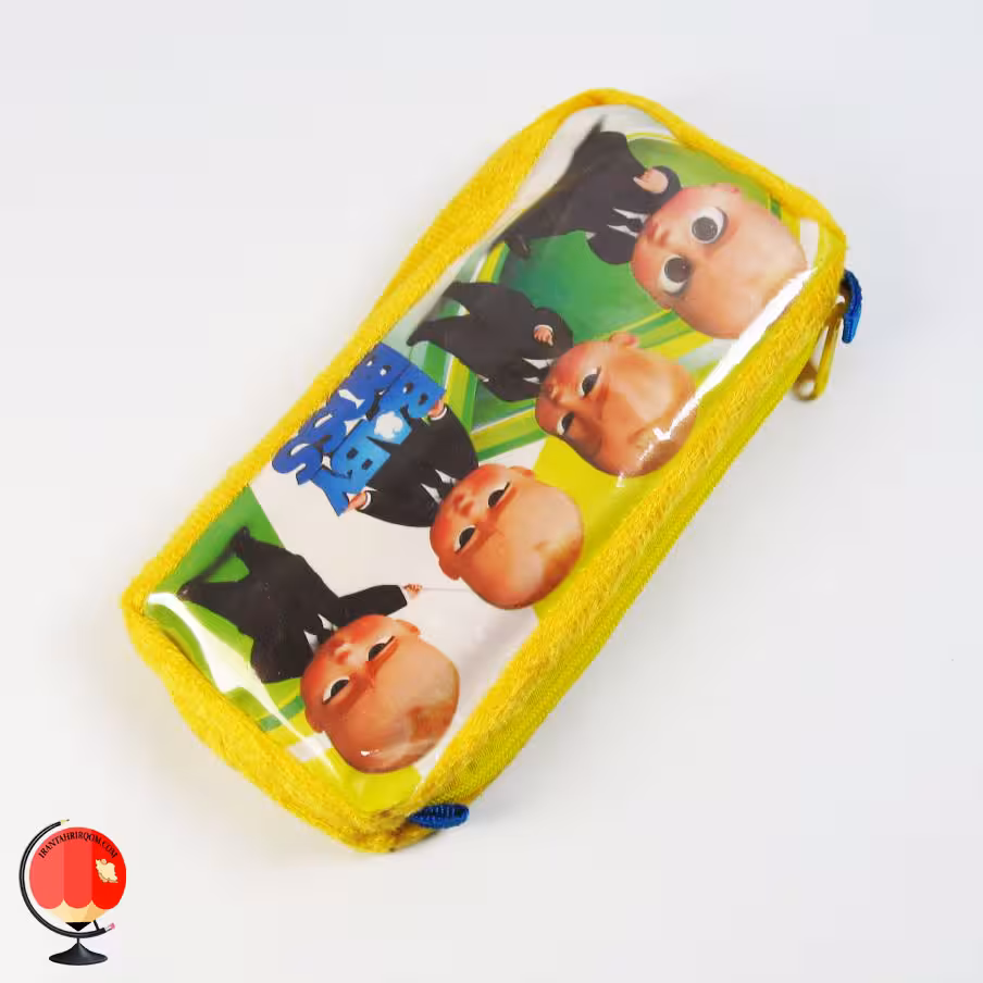 جامدادی پسرانه تک زیپ بچه رئیس نارنجی