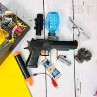 تفنگ کلت تیر ژله ایی قدرتمند چراغدار فوق العاده با کیفیت