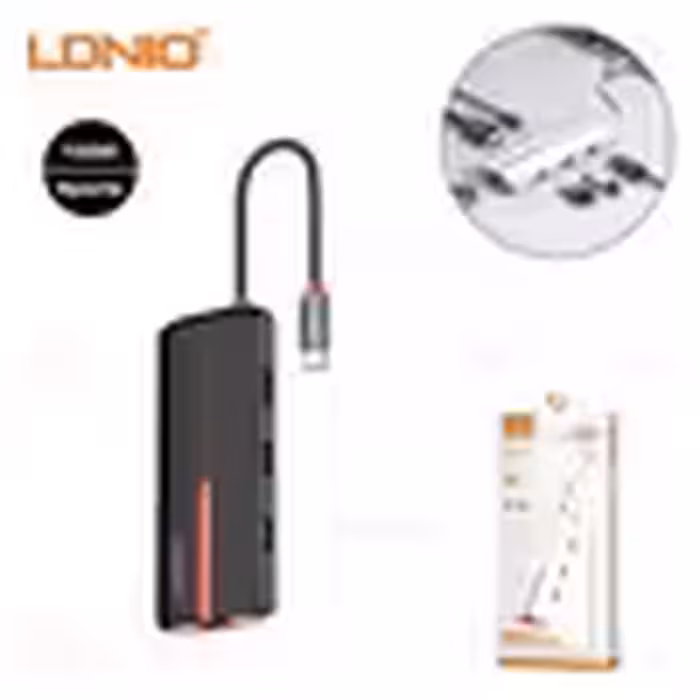 هاب 6 پورت تایپ سی الدینیو LDNIO 6in1 Type-c Hub Adapter DS-26H توان 100 وات