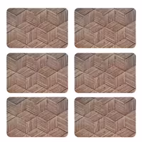 زیربشقابی طرح هندسی کد 8018 بسته 6 عددی | کالا مکس