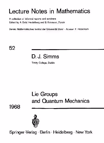 خرید و دانلود نسخه کامل کتاب Lie Groups and Quantum Mechanics