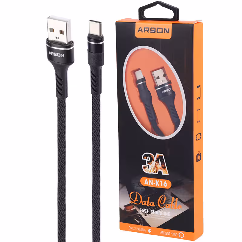 کابل تایپ سی فست شارژ Arson AN-K16 3A 1m