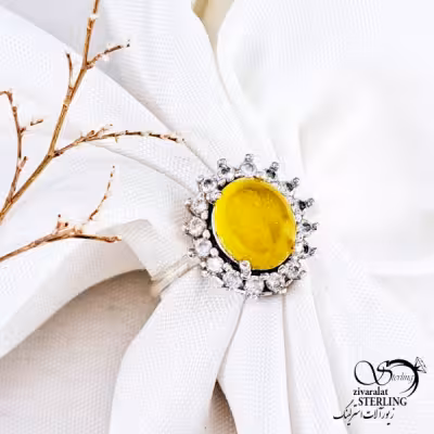 انگشتر نقره 925 سنگ شرف الشمس کد 12062