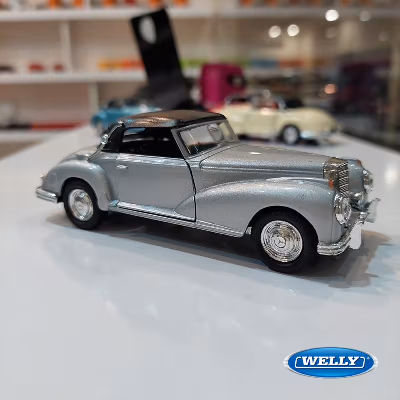 ماشین فلزی کلاسیک مرسدس بنز 300S  نقره ای 12 سانتی کد 1782