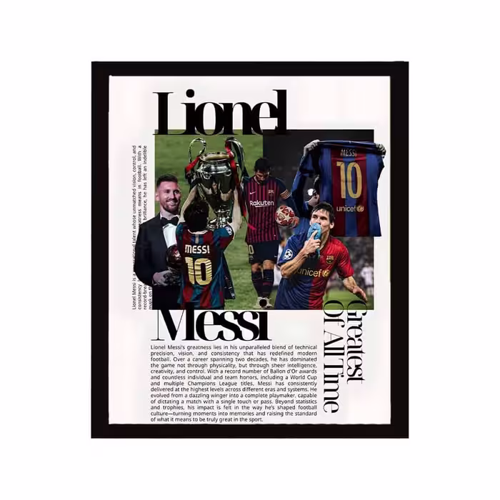 تابلو دکوراتیو گیمینگ، سایز 35x45، طرح مسی (Messi)