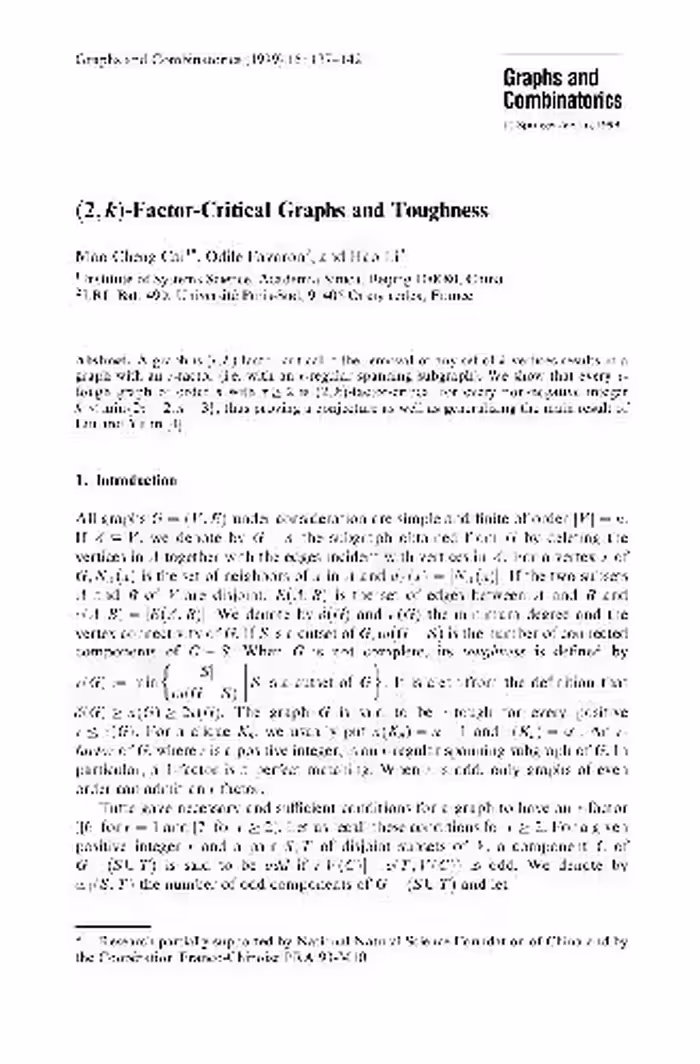 خرید و دانلود نسخه کامل کتاب (2,k)-Factor-Critical Graphs and Toughness