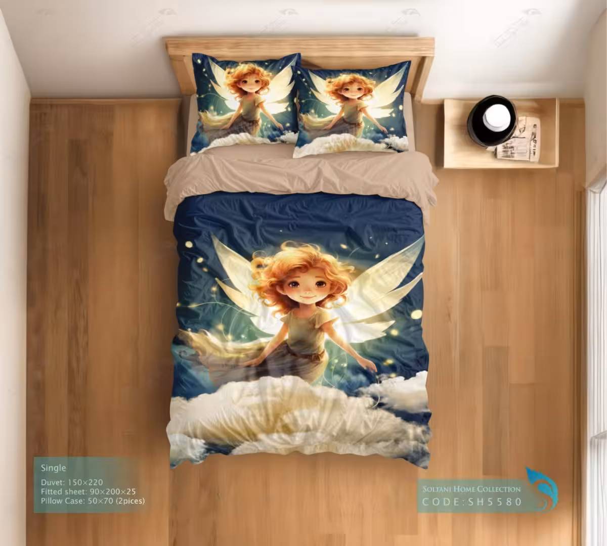روتختی و ست کامل طرح فرشته مهربون سایز یکنفره کد SH5580