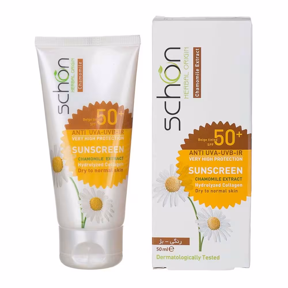 کرم ضد آفتاب SPF50 شون رنگ بژ مناسب پوست نرمال تا خشک (50 میل)