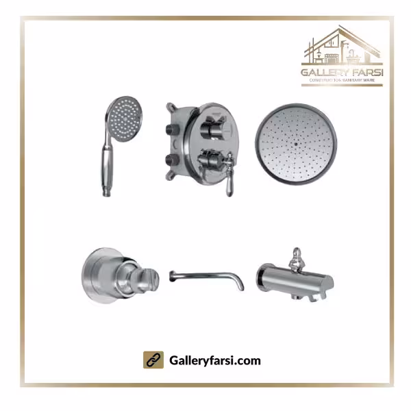 شیر توکار حمام شودر مدل زیگموند کروم تیپ1 brass