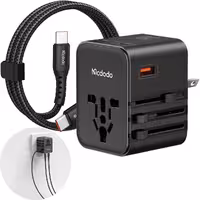 تبدیل پریز و شارژر دیواری مسافرتی USB و تایپ‌سی 25 وات مک‌دودو CP-3260 با کابل تایپ‌سی به تایپ‌سی