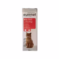 شربت مولتی ویتامین گربه و بچه گربه یوروپت مدل MULTIVIT حجم 50 میلی لیتری