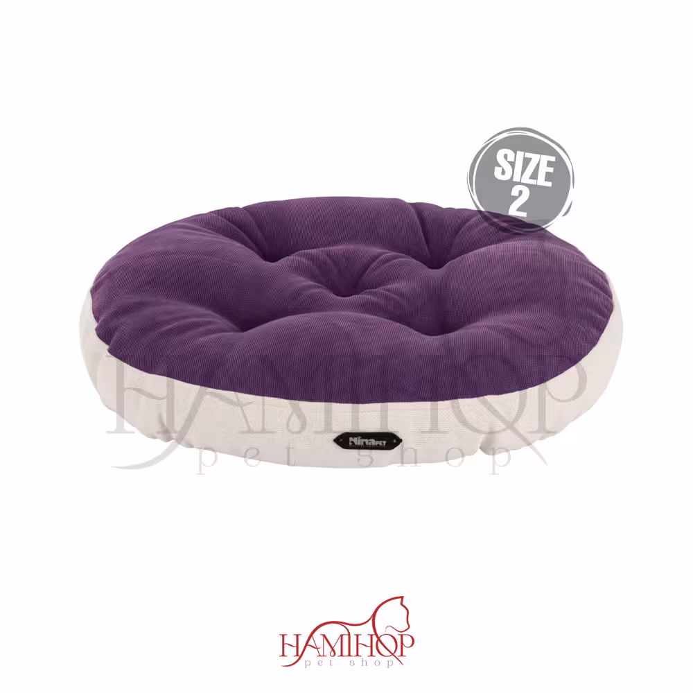 جای خواب سگ و گربه مدل گرد رنگ بنفش سایز 2