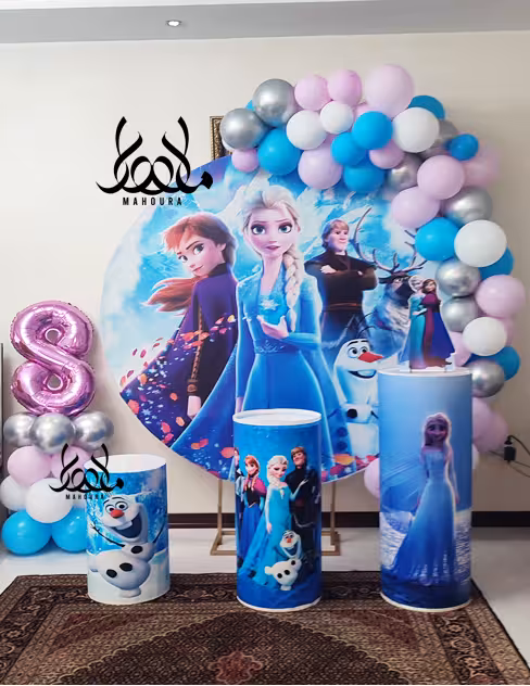 بادکنک آرایی تم تولد فروزن ( السا و آنا )