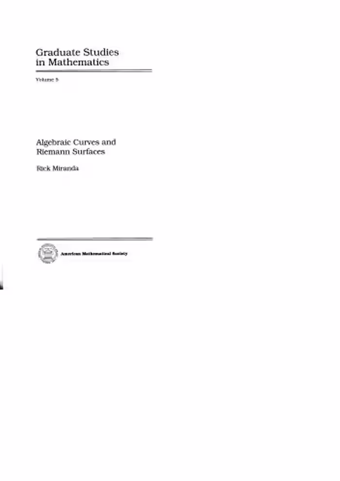 خرید و دانلود نسخه کامل کتاب Algebraic Curves and Riemann Surfaces