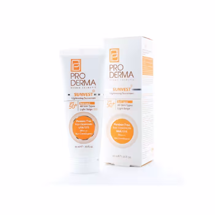 ضدافتاب و روشن کننده لکه پوست پرودرما بژروشن spf50
