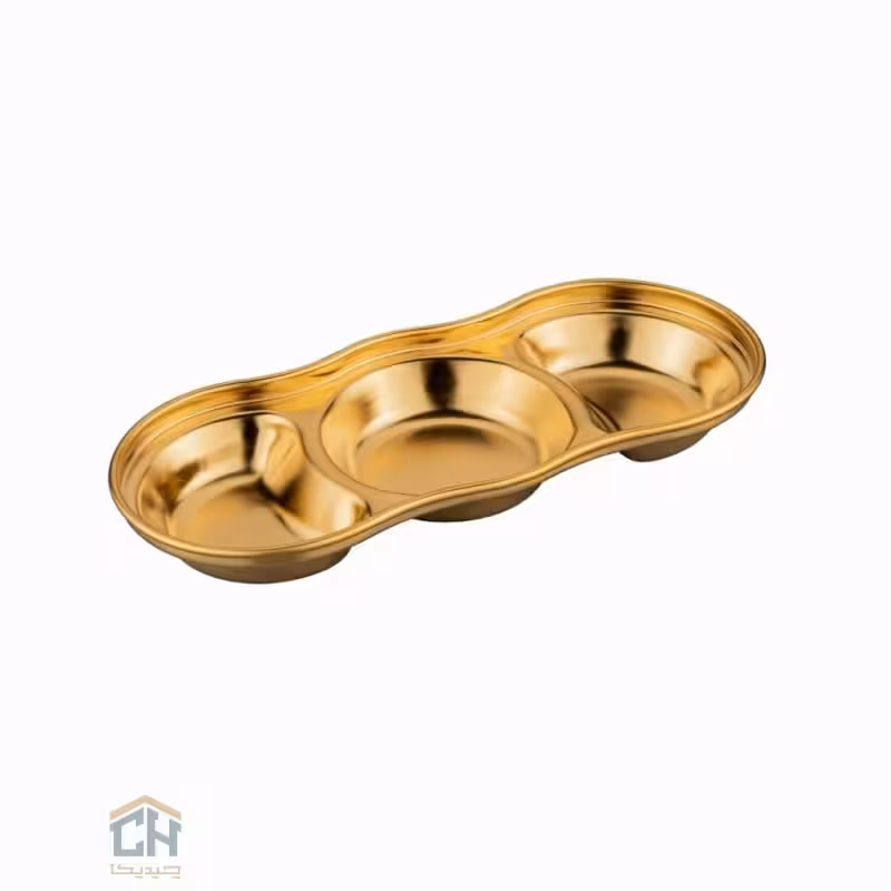 اردو خوری استیل طلایی 3 تایی گلدکیش مدل 11012