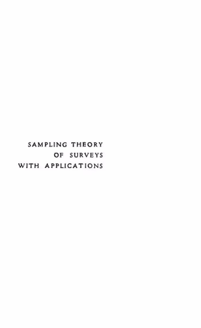 خرید و دانلود نسخه کامل کتاب Sampling Theory of Surveys with Applications