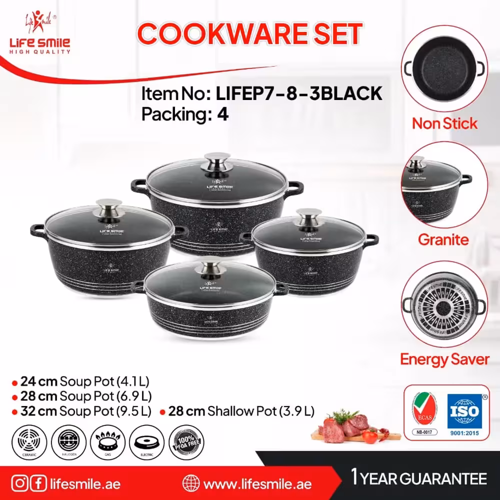 سرویس قابلمه 8پارچ گرانیتی لایف مدلlife p7-8