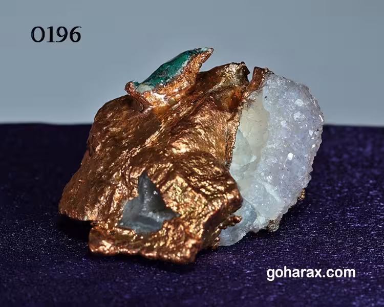 سنگ زینتی آمیتیست آبکاری شده مس