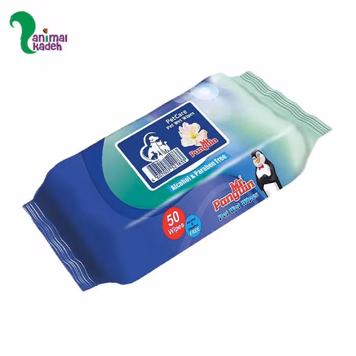 دستمال مرطوب پاکتی درب دار مستر پنگوئن 20*15 نرم کننده 50 عددی