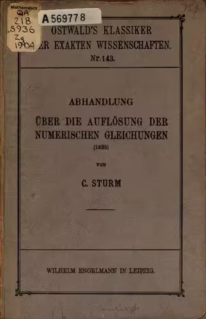 خرید و دانلود نسخه کامل کتاب Abhandlung über die Auflösung der numerischen Gleichungen (1835)