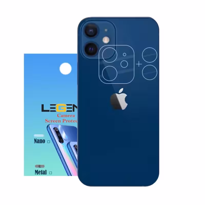 محافظ لنز دوربین لجند مدل نانو گلس مناسب برای موبایل اپل iPhone 12 Mini
