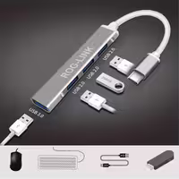 هاب 4 پورت USB-C برند راگ لینک مدل 4IN1-TYPE-C