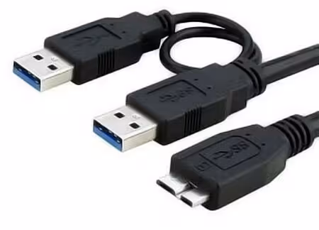 کابل هارد اکسترنال USB 3.0 فرانت به طول 1 متر با کابل شارژ