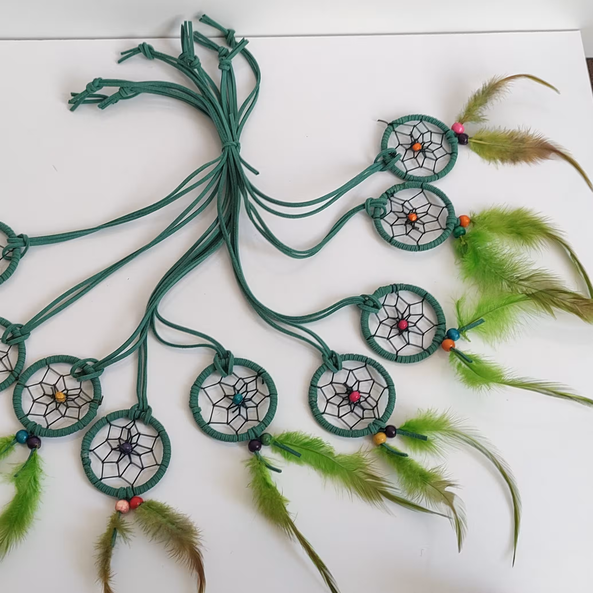 آویز دریم کیچر آویز ماشین دستساز رنگ سبز