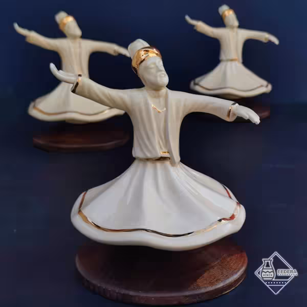 مجسمه رقص سماع گردان لاستر طلا