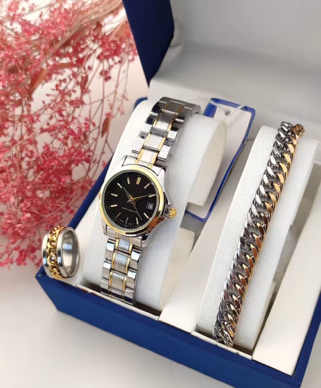 ساعت زنانه یا مردانه باکس کامل هدیه به صورت جدا هدیه ولنتاین