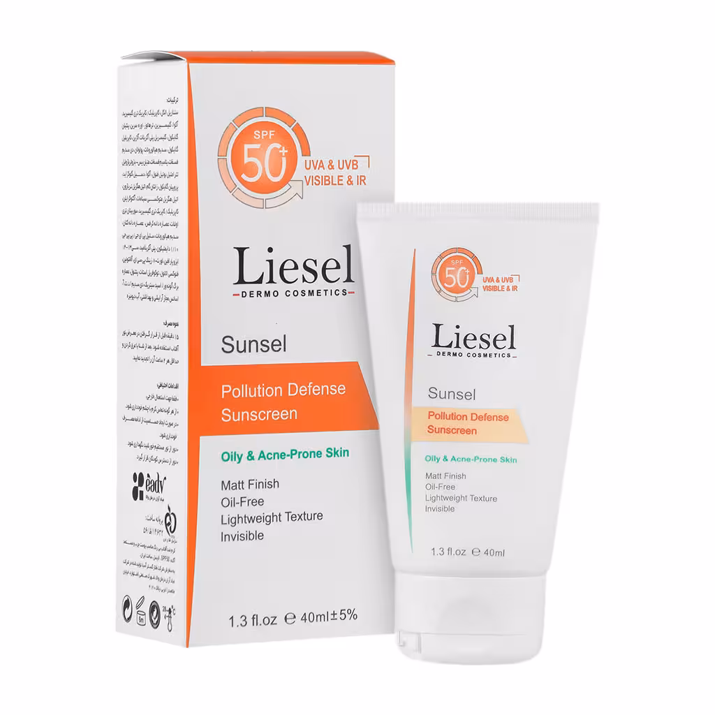 کرم ضدآفتاب بی رنگ SPF50 پوست چرب و مستعد آکنه سانسل 40میلی لیتر لایسل Liesel