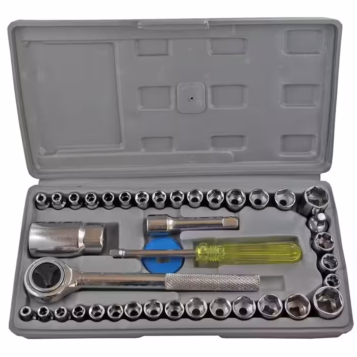 جعبه بکس درایو 1/4 و3/8 مدل 001 مجموعه 40 عددی | کالا مکس