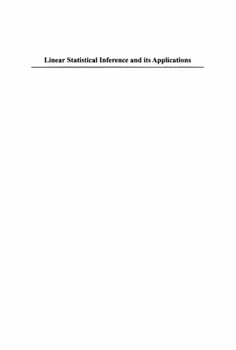خرید و دانلود نسخه کامل کتاب Linear statistical inference and its applications