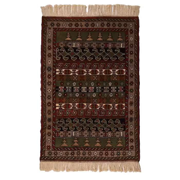 فرش دستباف دو و نیم متری طرح خراسان کد 4020355