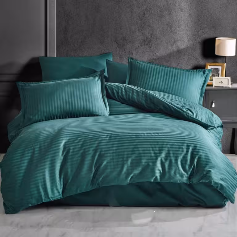 روتختی هتلی راه راه نخ پنبه سبز