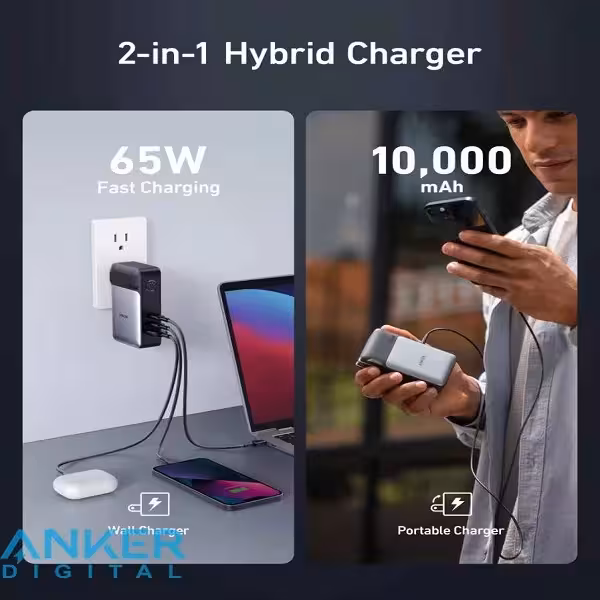 آداپتور شارژر انکر مدل POWERBANK GANPRIME733