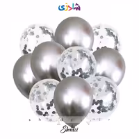 پک 10عددی کروم پولکی نقره ای