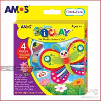 خمیر بازی 4 رنگ (مجسمه سازی) آموس همراه ابزار AMOS i Clay 4 Colors