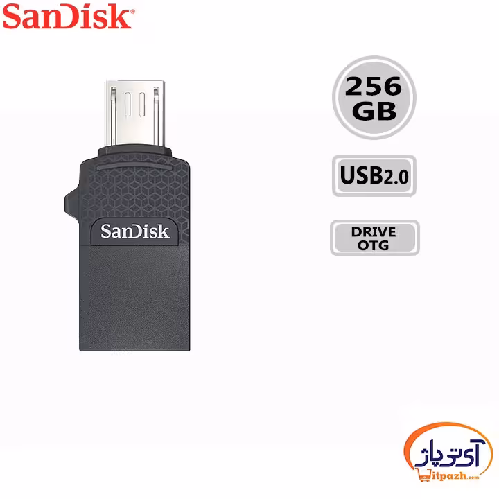 فلش مموری OTG سن دیسک 256 گیگابایت مدل Ultra Dual USB Drive 2.0
