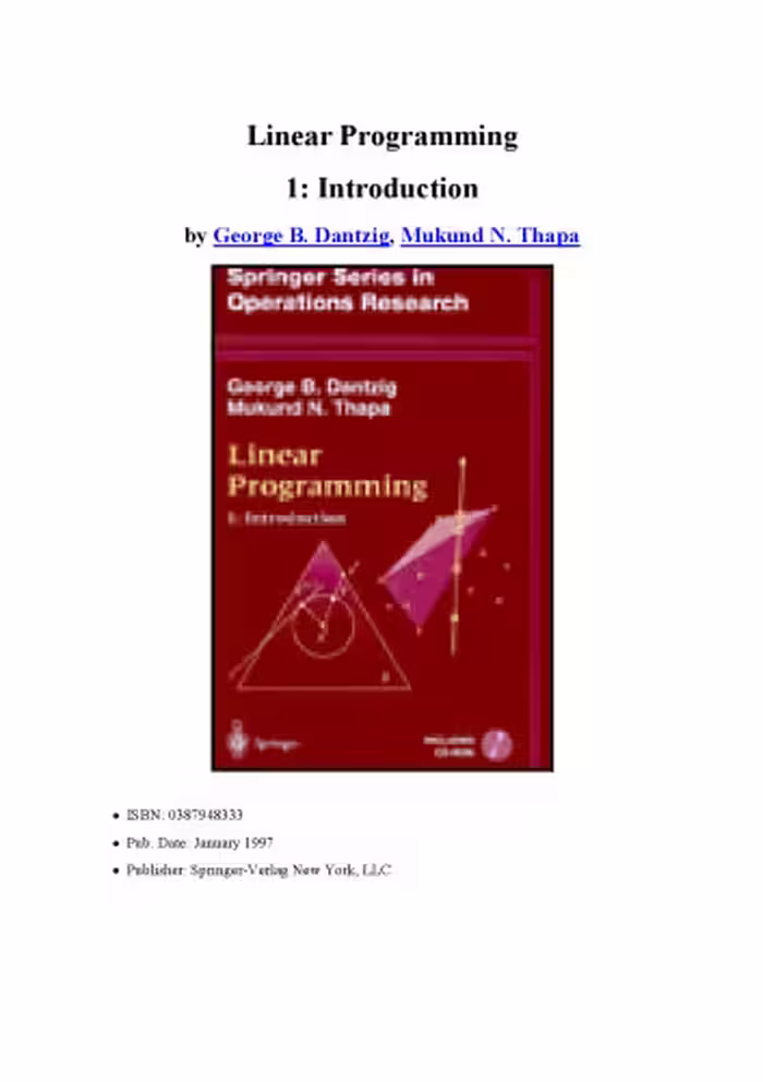 خرید و دانلود نسخه کامل کتاب Linear Programming