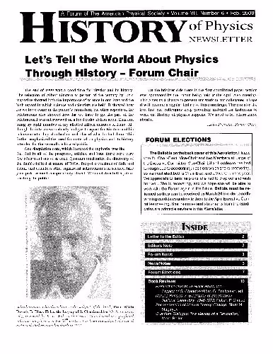 خرید و دانلود نسخه کامل کتاب History of Physics Newsletter