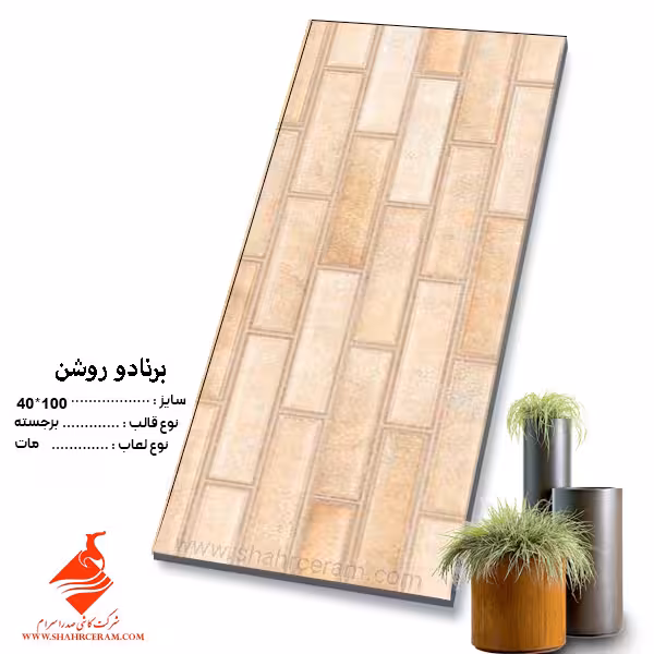 سرامیک برنادو روشن 100*40 کاشی صدرا سرام